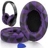 SoloWIT Replacement Ear Pads Cushions for Beats Studio 2 & Studio 3 Wired & Wireless Headphones, Earpads with Soft Protein Leather, Noise Isolation Memory Foam, Added Thickness - Purple Black view 1