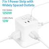 BEVA Power Strip with USB - 10ft Long Extension Cord with 4 Widely Spaced Outlets and 3 USB Ports Cube Desktop Charging Station, Overload Protection, Compact for Travel, Cruise Ship and Dorm view 2