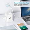 BEVA Power Strip with USB - 10ft Long Extension Cord with 4 Widely Spaced Outlets and 3 USB Ports Cube Desktop Charging Station, Overload Protection, Compact for Travel, Cruise Ship and Dorm view 4