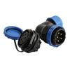 HangTon TY28 5 Pin 25A Screw Connection Electrical Power Connector, Female Panel Mount Socket and Male Right Angled 90-Degree Cable Plug, 28mm Waterproof Quick-Disconnect for Marine Automotive view 2