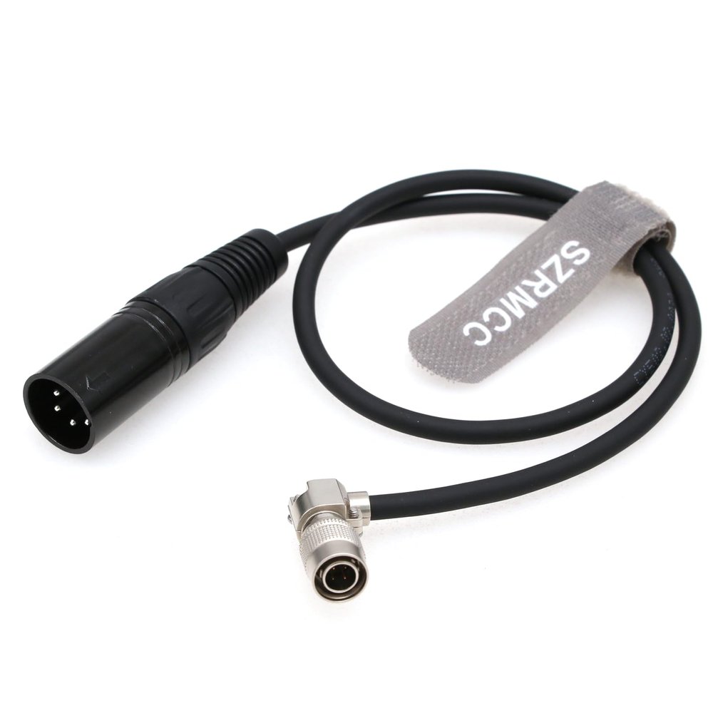 SZRMCC Hirose 4-Pin Male Right Angle Adjustable to XLR 4Pin Male Power Supply Cable for Zoom F8 F4 Zaxcom Sound Devices 688 644 633 Recorder