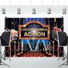 CRTPOD Movie Night Backdrop Lights Camera Action Black and Red Scene Background Photography Banner for Family Portrait Birthday Movie Themed Party Decorations Supplies Photo Photobooth Props 10x8ft view 3