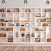 12x8ft White Bookshelf Backdrop Library Books Shelves Modern Office Bookcase Photography Background Home Office Meeting Video Conference Decoration Banner Study Students Portrait Photo Props view 2