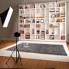 12x8ft White Bookshelf Backdrop Library Books Shelves Modern Office Bookcase Photography Background Home Office Meeting Video Conference Decoration Banner Study Students Portrait Photo Props view 3