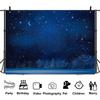 10X10ft Winter Night Sky Forest Photo Backdrop Photography Background, Blue Christmas Wonderland Starry Sky Snowflakes Backdrops Photo Booth Prop Decorations Wall Decor Banner Tablecloth view 2