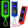 3Pcs Cover for Roku Remote with Cat Ears Design, Silicone Skin Case Compatible with Hisense/TCL Roku TV, Steaming Stick/Express, Universal Replacement Controller. Glow in The Dark Green/Blue/Red view 1