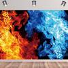 20x10ft Ice and Fire Backdrop Blue Water Red Flame Abstract Mix Artistic Photography Background Smoke Raging Fire Black Decor Wallpaper Banner Women Men Birthday Party Photo Studio Props view 2