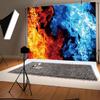 20x10ft Ice and Fire Backdrop Blue Water Red Flame Abstract Mix Artistic Photography Background Smoke Raging Fire Black Decor Wallpaper Banner Women Men Birthday Party Photo Studio Props view 3