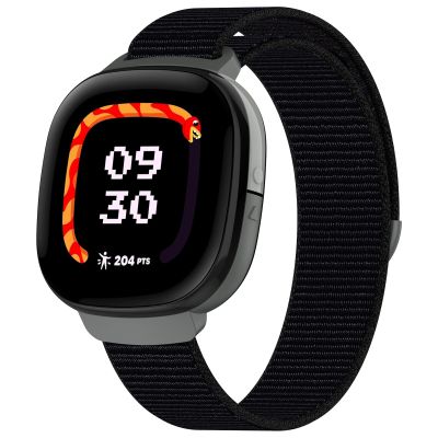 NTidea Compatible with Fitbit Google Ace LTE, Quick Release Nylon Hook Loop Replacement Sport Strap Accessory Fit for Fitbit Ace LTE Band, Black