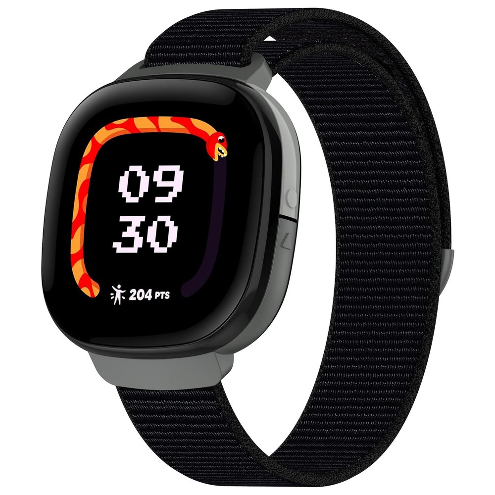 NTidea Compatible with Fitbit Google Ace LTE, Quick Release Nylon Hook Loop Replacement Sport Strap Accessory Fit for Fitbit Ace LTE Band, Black