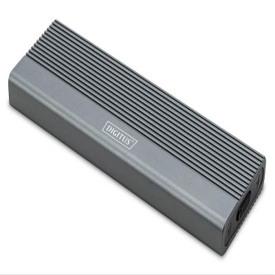 DIGITUS M.2 External Enclosure - USB 3.1 Gen2 Type-C - up to 10 Gbit/s - Supports SATA SSD and NVMe up to 8 TB - for SSD 2230/2242/2260/2280 - Without Tools - Aluminium Housing - Grey