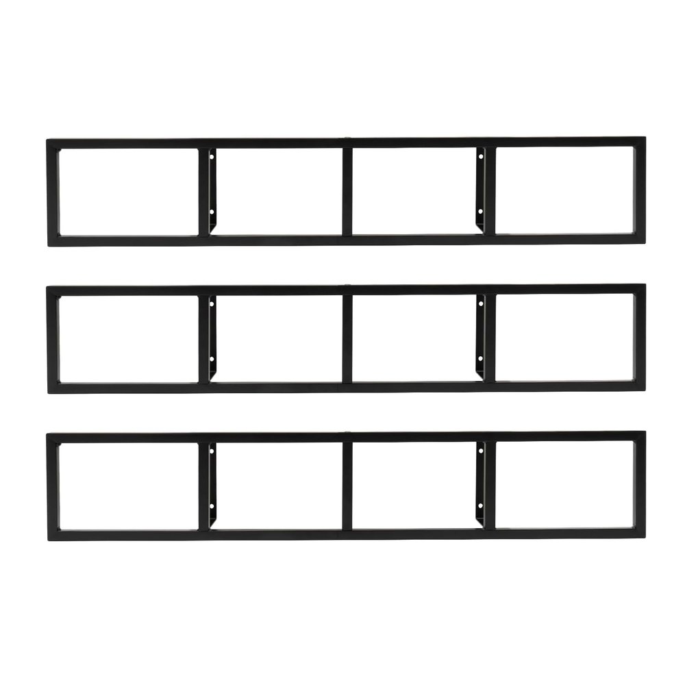 LGRFUXIN Black,Wall Mount 34 Inch Media Storage Rack, 3Pcs DVD Shelves Wall Mount Media Storage Rack DVD CD Organizer Metal Shelf and Video Game Organizer
