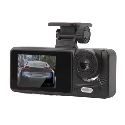 1080P Triple Lens Dash Cam Recorder, 2 Inch Display Night Car Camera with Parking Monitor Motion Detection, for Wide Angle Dashboard G Sensor Loop Recording