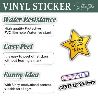 (3Pcs) Didn't Quit My Job Today Sticker Motivation Quote Support Coworker Decals Waterproof Vinyl Sticker for Books Laptops Phones Water Bottles Kindle 3 Inch