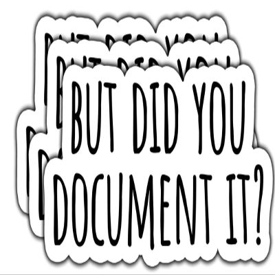 (3Pcs) But Did You Document It Sticker Funny Waterproof Vinyl Sticker Decals for Books Laptops Phone Water Bottles Tumbler Cup Kindle 3 Inch