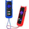 2Pack ONEBOM Cover for Roku Remote with Cat Ears Design, Silicone Skin Case Compatible with Hisense/TCL Roku TV, Steaming Stick/Express, Universal Replacement Controller. Glow in The Dark,Blue/Red view 1