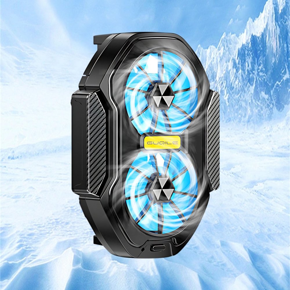 3IN-1 Phone Cooler/Holders/Wireless Charging Stand Cell Phone Radiator Turbo Cool Technology, Prevents Cell Phone Overheating, for Tiktoks Live Streaming, Outdoor Vlog, Video Calls, Mobile Gaming