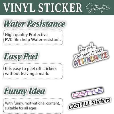 (3Pcs) Hey Girl You Should Take Attendance Sticker Funny Quote Teacher Decals Waterproof Vinyl Sticker for Books Laptops Phone Water Bottles Tumbler Cup Kindle 3 Inch