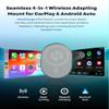HexaCharge 4-in-1 Wireless Car Adapter  Works with Apple CarPlay and Android Auto, Magnetic Phone Mount with Wireless Charging, Converts Wired to Wireless for iPhone & Android view 2