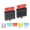 100PCS 250V 30A Medium Car Insert Fuse Holder Horizontal Fuse Holder 2/8Pin PCB Panel Mounting ATC Blade Standard Fuse Holder(2Pin Fuse Holder,1A) view 2
