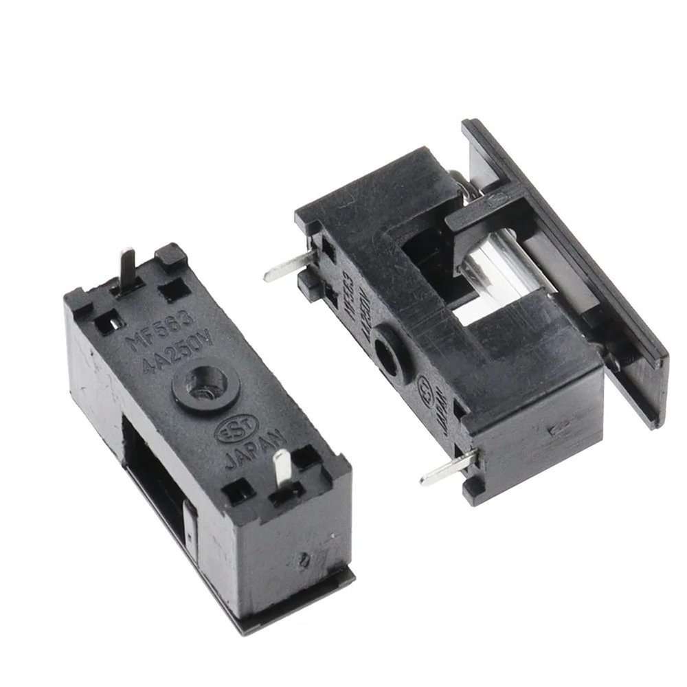 10PCS 5X20MM Fuse Holder PCB Welded Plate Fuse Holder 5 * 20 Black Fuse Box MF563 4A 250V with Cover(0.25A)