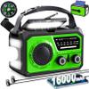 16000mAh Hand Crank Emergency Weather Radio with Wireless Speaker, 59200mWh NOAA AM FM Solar Radio with Flashlight Cell Phone Charger Reading Lamp Compass SOS for Camping and Survival (Green) view 1