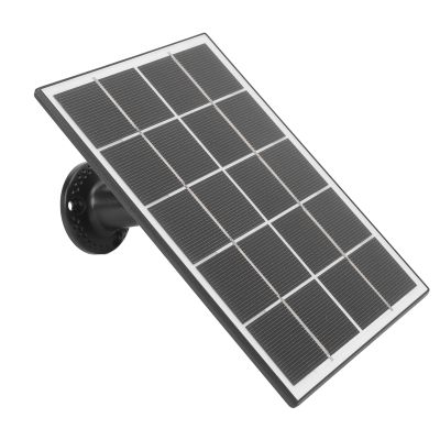 Solar Panel for Security Camera, Monocrystalline Silicon Camera Solar Panel 3W 5V Type C Solar Panel for Fans, Cell Phones, Lights, Solar Water Pumps (Black)