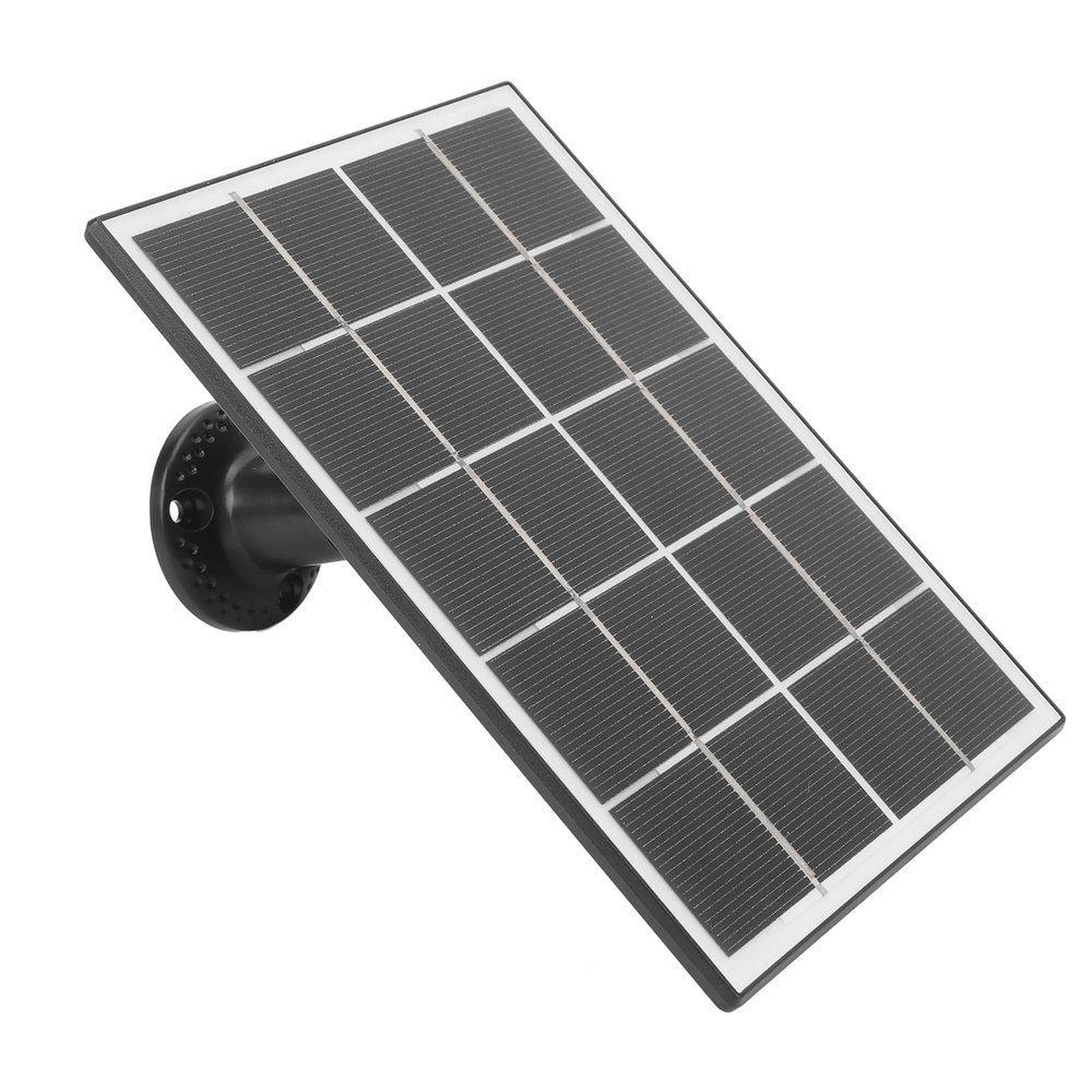 Solar Panel for Security Camera, Monocrystalline Silicon Camera Solar Panel 3W 5V Type C Solar Panel for Fans, Cell Phones, Lights, Solar Water Pumps (Black)