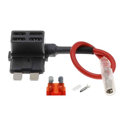 100PCS 12V MINI Small Medium Size Car Fuse Holder Add-a-Circuit TAP Adapter with 10A Micro Mini Standard ATM Blade Fuse(T Standard,30A)