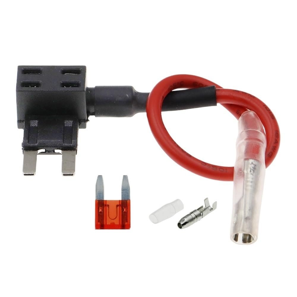 100PCS 12V MINI Small Medium Size Car Fuse Holder Add-a-Circuit TAP Adapter with 10A Micro Mini Standard ATM Blade Fuse(T Mini,20A)