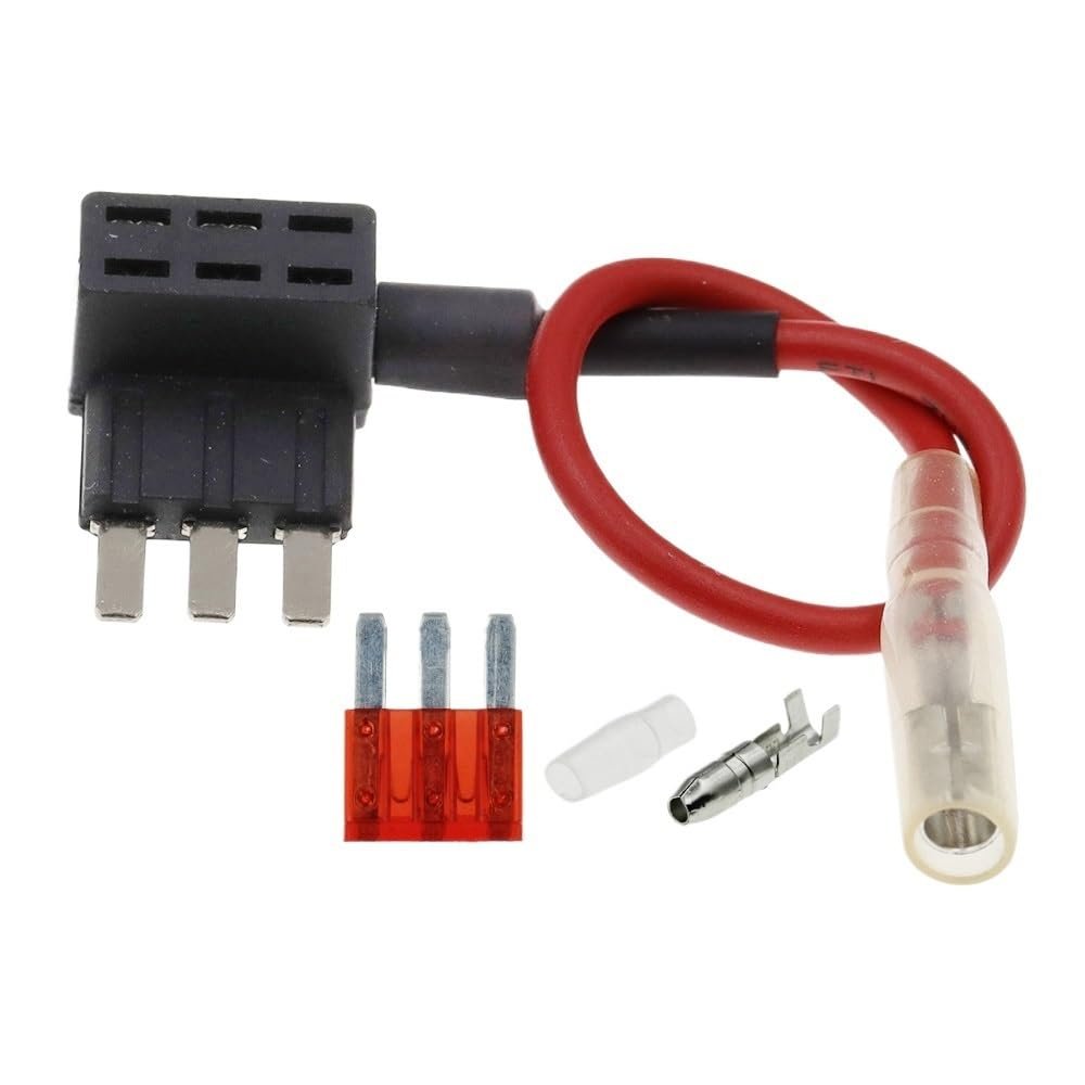 100PCS 12V MINI Small Medium Size Car Fuse Holder Add-a-Circuit TAP Adapter with 10A Micro Mini Standard ATM Blade Fuse(T Micro 3,40A)