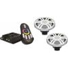 HERTZ HMX 8 S-LD-SW 8" White/Silver Grill Coaxial Marine Speakers with RGB LEDs and HM-RGB-1-BK Marine RGB LED Controller with RF Remote Control view 1