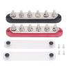 250A 12V Nylon Stainless Steel Brass Power Distribution Block Terminal Board with Cover for Cars Boats Ships, Functions as Negative Wiring Harnesses Busbar view 3