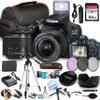 Canon EOS 2000D / Rebel T7 w/EF-S 18-55mm F/3.5-5.6 Zoom Lens + 64GB Memory, Filters,Case, Tripod, Flash, Remote, and More (35pc DSLR CameraBundle), Black (Renewed) view 1