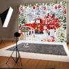10x6.5ft Christmas Red Truck Backdrop Merry Christmas Winter Snowman Xmas Trees Photography Background Snow Pine Forest Gifts Snowflake Decorations Banner Family New Year Party Props Supplies view 3