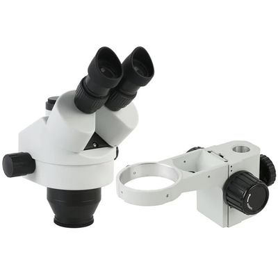 ZTBH Microscope Accessories Kit 7X-45X Simul-Focus Parfocal Continuous Zoom Trinocular Stereo Microscope Head and 25mm Holder(White)