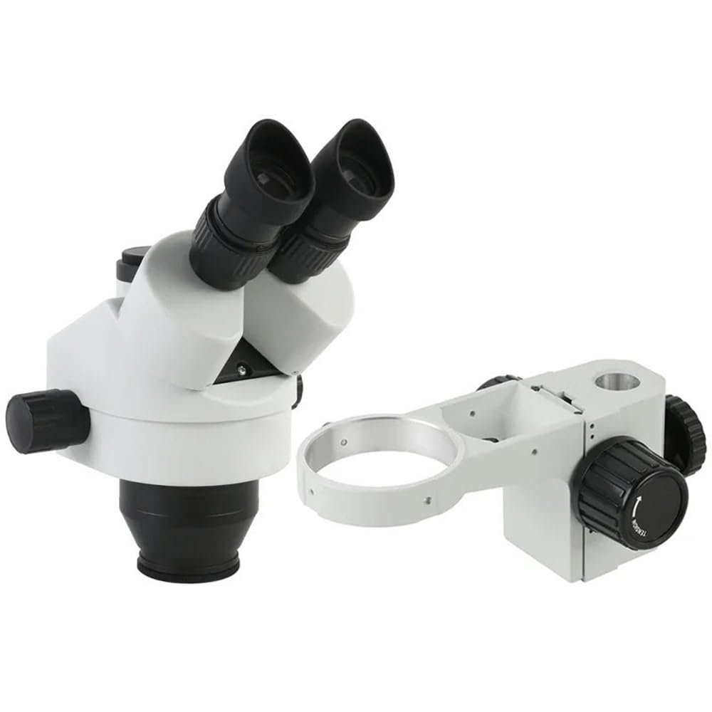 ZTBH Microscope Accessories Kit 7X-45X Simul-Focus Parfocal Continuous Zoom Trinocular Stereo Microscope Head and 25mm Holder(White)