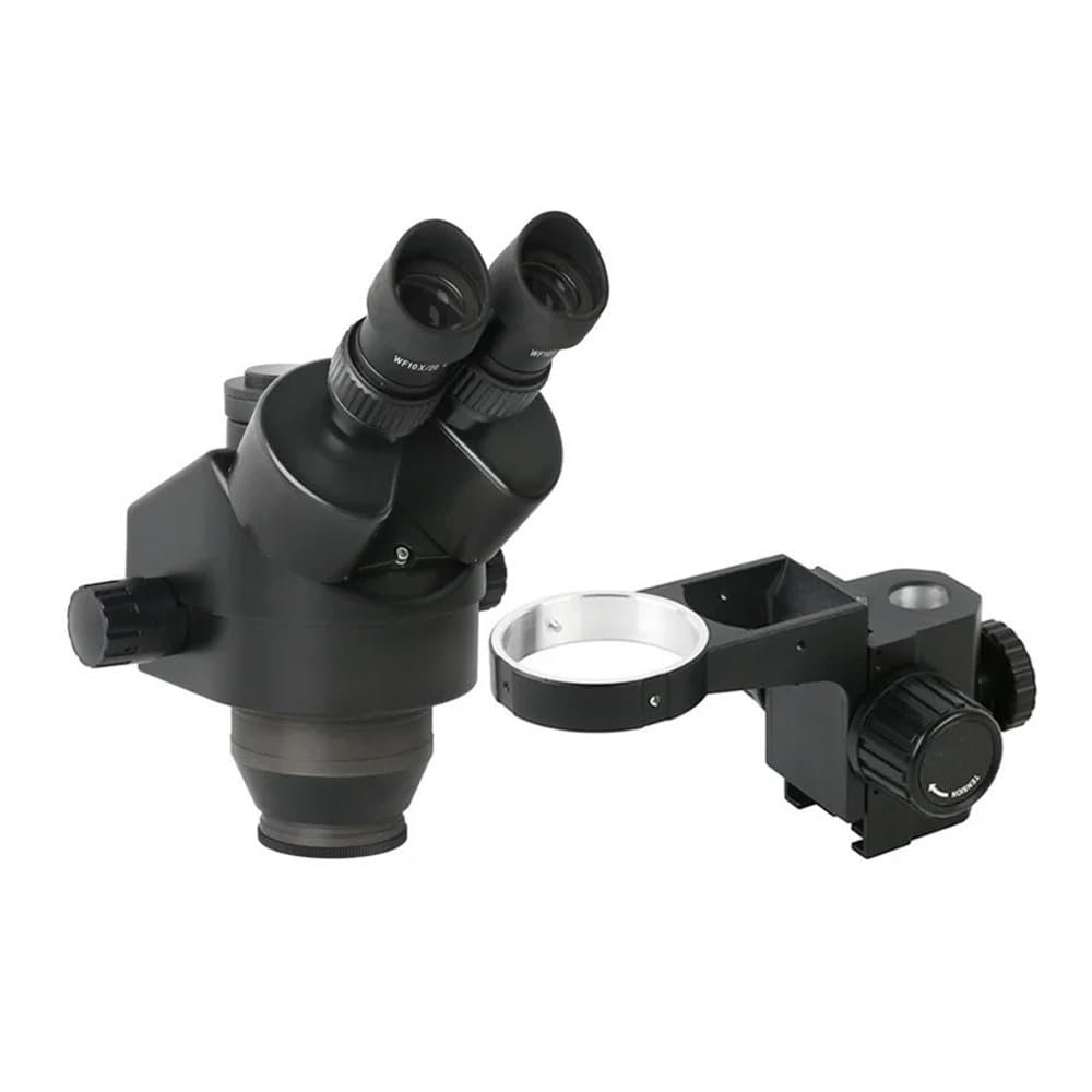 ZTBH Microscope Accessories Kit 7X-45X Simul-Focus Parfocal Continuous Zoom Trinocular Stereo Microscope Head and 25mm Holder(Black)