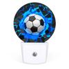 LLCXCSI Plug-in Led Night Light with Auto Dusk to Dawn Sensor for Boys Girls Room Decor, 3D Blue Soccer Ball Wall Lamp Nightlights for Hallway,Bedroom, Kids Room, Kitchen, Stairway, (0.5W, 2 Pack) view 3