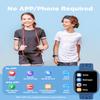 BIGGERFIVE Smart Watch for Kids No APP No Phone Needed, 1.8" Fitness Tracker Watch Pedometer, Heart Rate, Sleep Monitor, IP68 Waterproof, Step Counter, Puzzle Games for Girls Boys Teens 5-16, Blue view 2