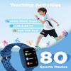 BIGGERFIVE Smart Watch for Kids No APP No Phone Needed, 1.8" Fitness Tracker Watch Pedometer, Heart Rate, Sleep Monitor, IP68 Waterproof, Step Counter, Puzzle Games for Girls Boys Teens 5-16, Blue view 3