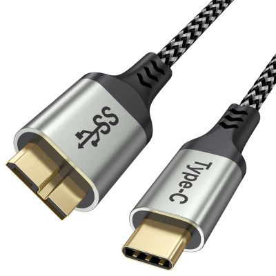 10Gbps USB C Hard Drive External Cable, 1.5 FT Short Micro B to USB C Cord, USBC Hard Drive Cable USBC for WD Toshiba Westgate Seagate, SSD, Galaxy S4-S6/S25-21/Note3, Camera, MacBook Pro, iPhone 16