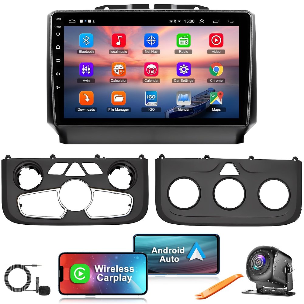4G+64G Android 13 Car Radio for Dodge 2013-2018 RAM 1500/2500/3500(Manual & Auto AC), 9 Inch IPS Touch Screen Car Stereo with Carplay&Android Auto,GPS, WiFi, Bluetooth,FM,Rear View, DSP