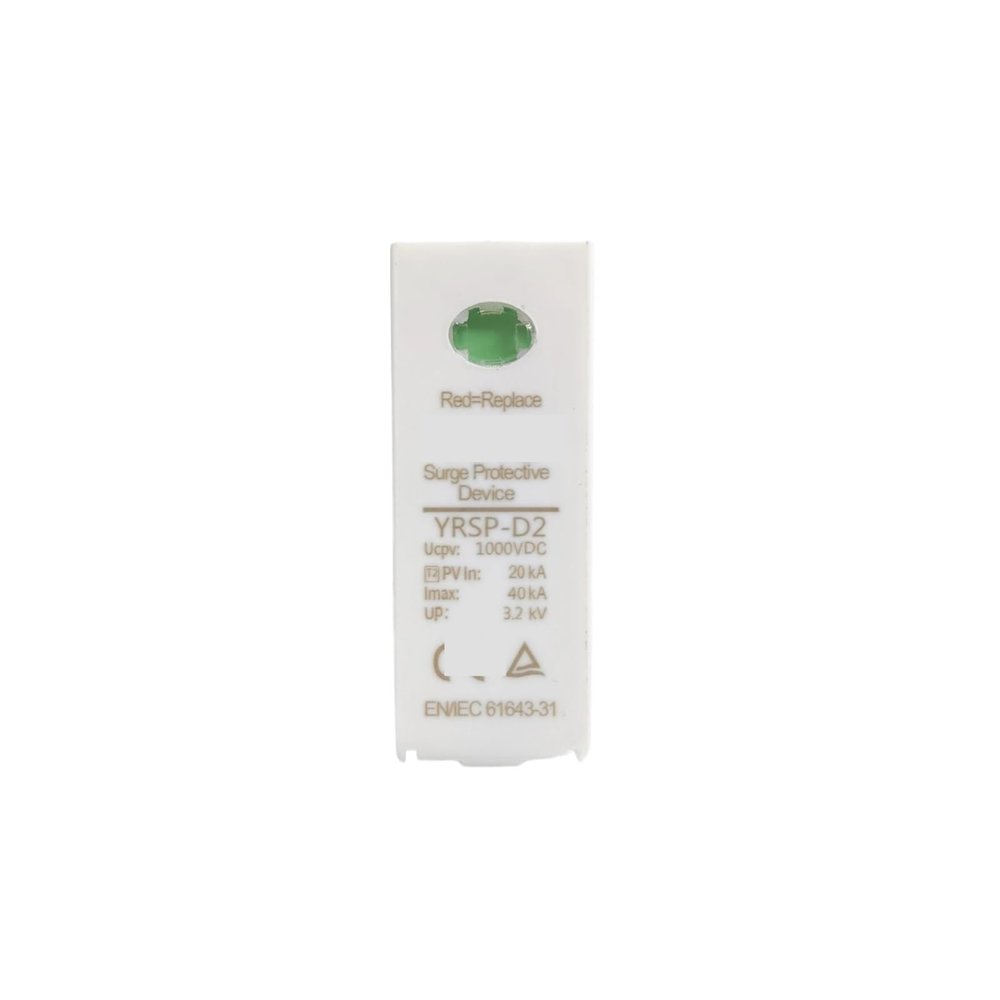dc Surge Protector DC SPD Replace Module for 600V 800V 1000V 20~40KA Surge Protective Device Arrester Surge Protector Replace Core YRSP-D2(1000V Core for 3P,White CE)