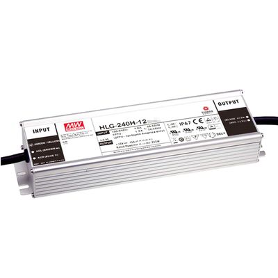 TorqCali HLG-240H-12A 240W LED Driver Power Supply 12V Constant Current IP67 Waterproof for Horticulture Lighting, LED Grow Light, Greenhouse Lighting