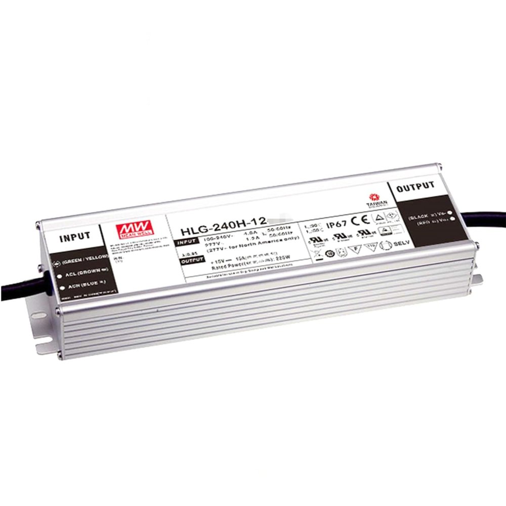 TorqCali HLG-240H-12A 240W LED Driver Power Supply 12V Constant Current IP67 Waterproof for Horticulture Lighting, LED Grow Light, Greenhouse Lighting