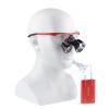 Lab Magnifier 3.5X 420MM Binocular Loupes Black Len Cone with LED Headlight HeadLamp (Red) view 3