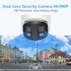 4K 8MP Dual Lens PoE IP Security Camera with 180 Ultra Wide Viewing Angle, 2 Way Talk, Human Detection, SD Card Slot(256GB), Full Color/IR2.0 Night Vision, Compatible with Third-Party NVR or Software view 3