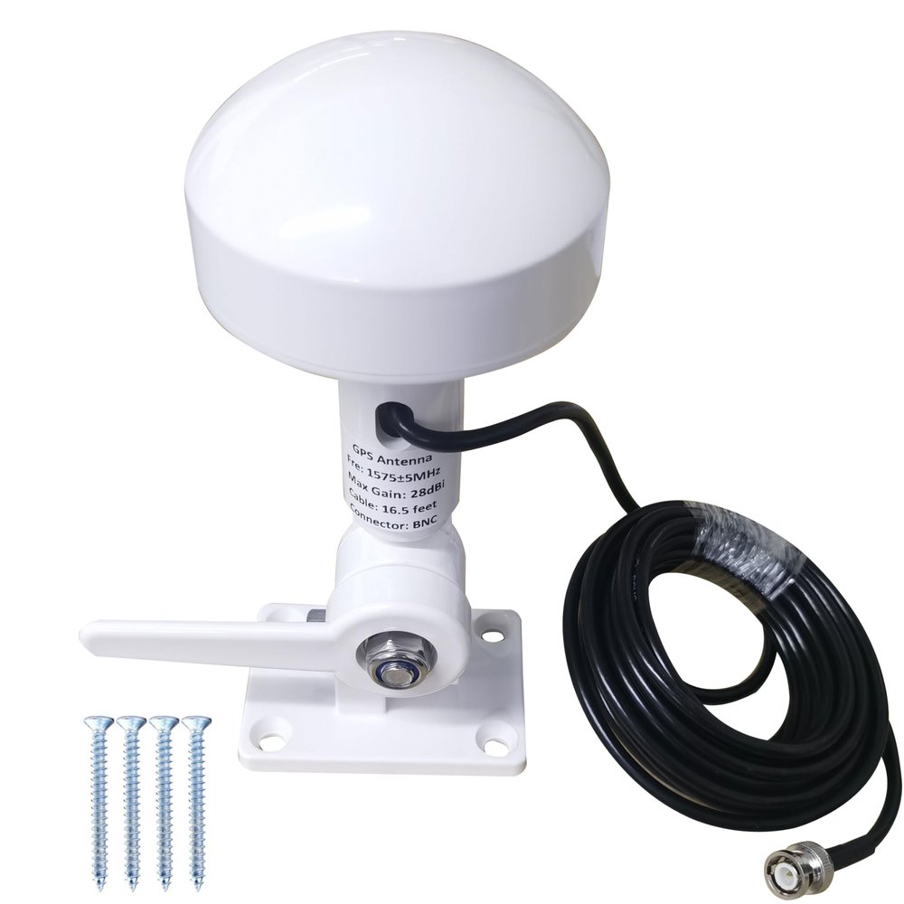 SignalPlus Boat GPS Navigation Antenna for Marine, 16.5FT Cable, BNC