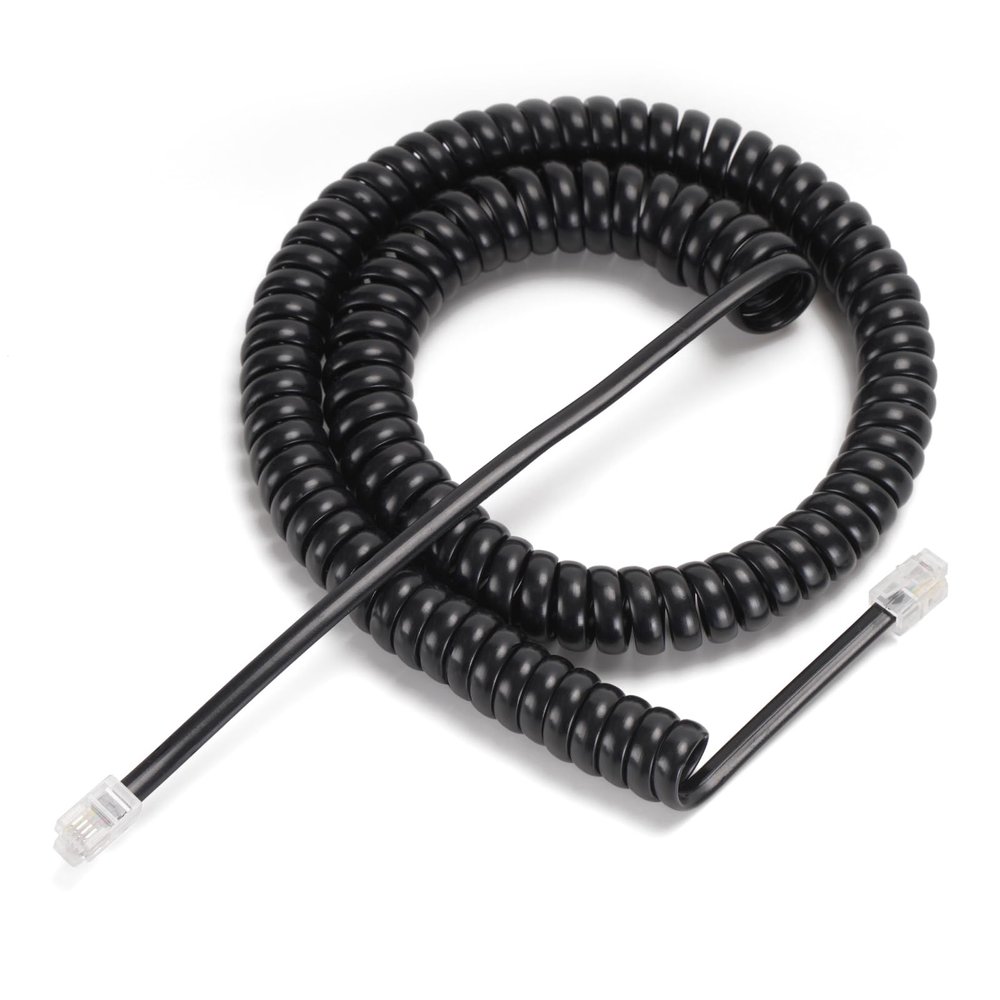 Phone Cord 13FT Uncoiled (1.4FT Coiled), 1Pack Telephone Cord, RJ9 Telephone Cords for Landline Phones Woks with Polycom VVX 601 IP Phone, Black
